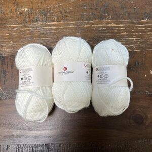 3 Skeins N Studio Classic by Nicole Yarn Impressions 1.4Oz/e Acrylic New White